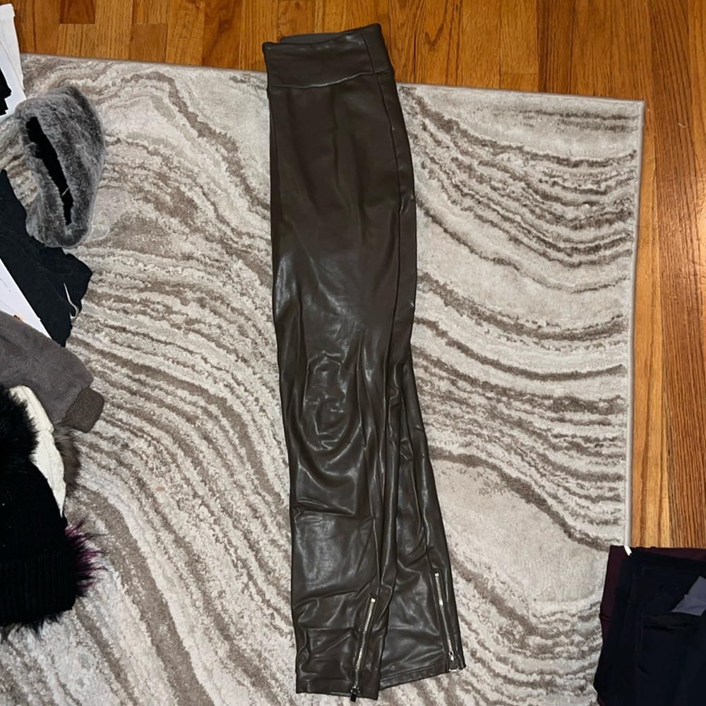 Brown Abercrombie leather leggings